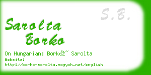 sarolta borko business card